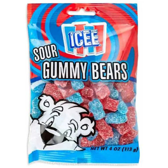 Icee Sour Gummy Bears Peg Bag 3.98oz X 12 Units