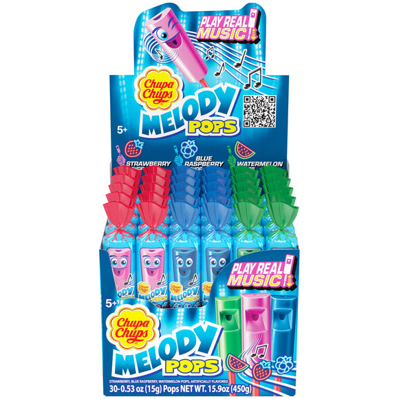 Chupa Chups Melody Pops 3 Flavors .53oz X 30 Units