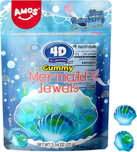 Amos 4D Gummy Mermaid Jewels Sub Bag 6oz x 12 Units