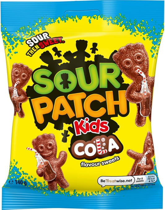 UK Sour Patch Kids Cola Peg Bag 130g X 10 Units