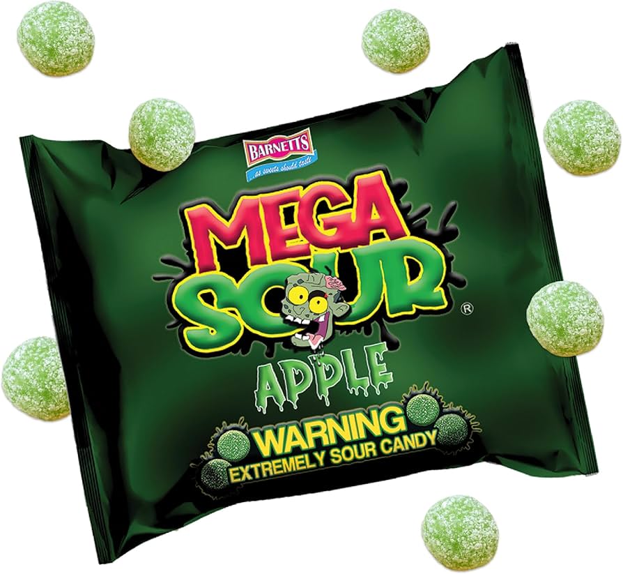 UK Barnetts Mega Sour Apple 104g X 12 Units