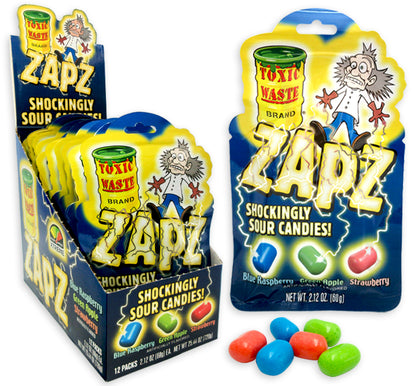 Toxic Waste Zapz Assorted Sour Candies 2.12oz X 12 Units