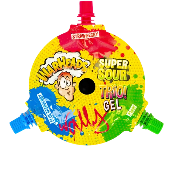 UK Warheads Super Sour Gel Trio Wheel 51g X 24 Units