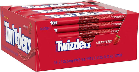 Twizzlers Strawberry Flavored Twist Standard Bar 2.5oz X 18 Units