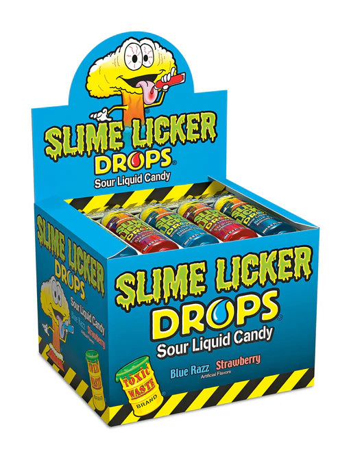 Toxic Waste Slime Licker Drops Blue Razz and Strawberry 0.8oz X 30 Units