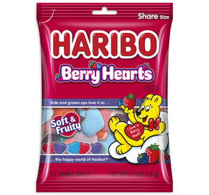 Haribo Valentine Berry Hearts 3.1oz X 12 Units