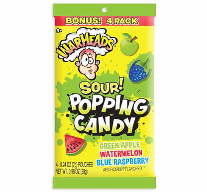 Warheads Sour Popping Candy 4pack .98oz  X 12 Units