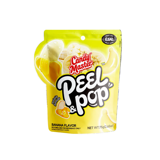 Candy Master Peel & Pop Banana Gummies 2.65oz X 12 Units