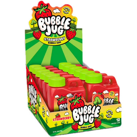 Bubble Jug Strawberry Gum 1.94oz Jug X 12 Units