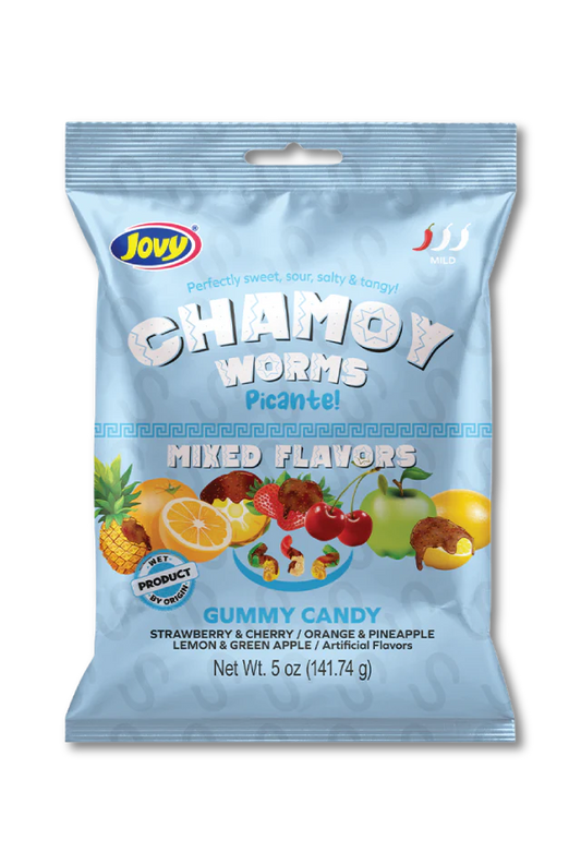 Jovy Chamoy Gummy Worms Peg Bag 5oz X 12 Units