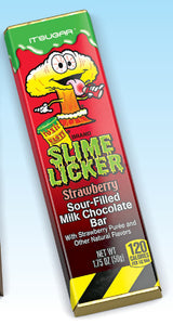 Toxic Waste Slime Licker Strawberry Chocolate Bar 1.75oz X 24 Units