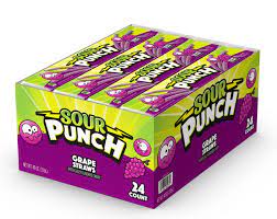 Sour Punch Straws - Grape 2oz X 24 Units