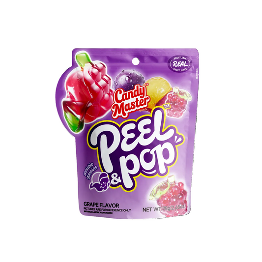 Candy Master Peel & Pop Grape Gummies 2.65oz X 12 Units