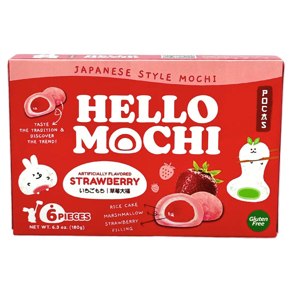 Pocas Hello Mochi - Strawberry(6Pcs) 6.3oz X 12 Units