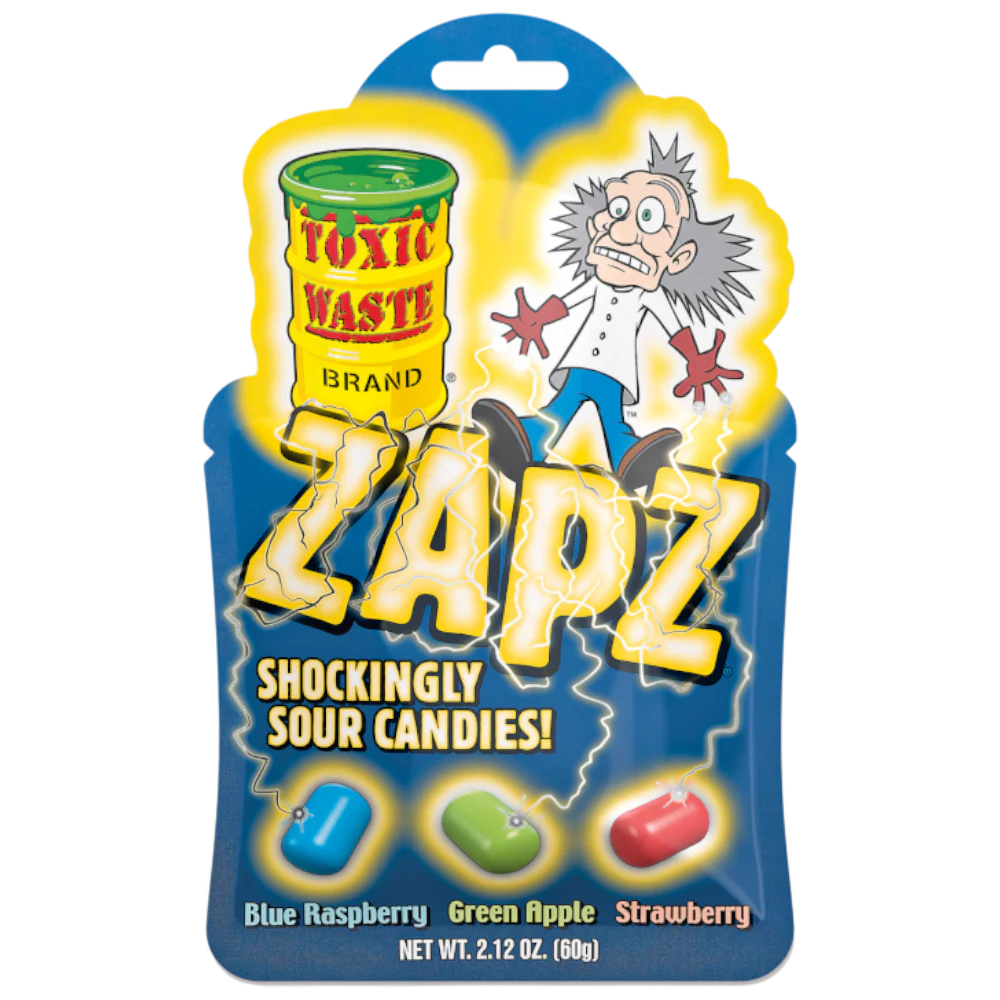 Toxic Waste Zapz Assorted Sour Candies 2.12oz X 12 Units