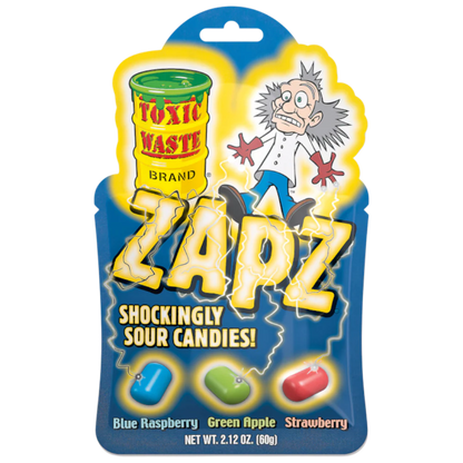 Toxic Waste Zapz Assorted Sour Candies 2.12oz X 12 Units