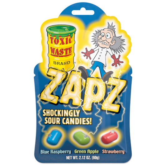 Toxic Waste Zapz Assorted Sour Candies 2.12oz X 12 Units