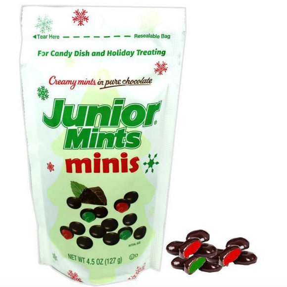 X-Mas Junior Mints Holiday Minis Stand-Up Bags 4.5oz X 12 Units