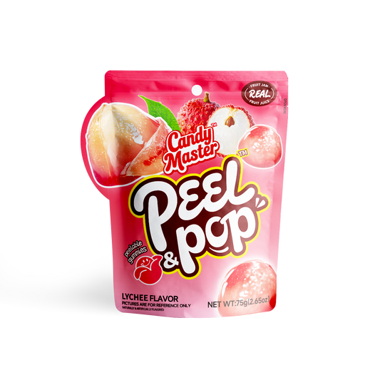 Candy Master Peel & Pop Lychee Gummies 2.65oz X 12 Units