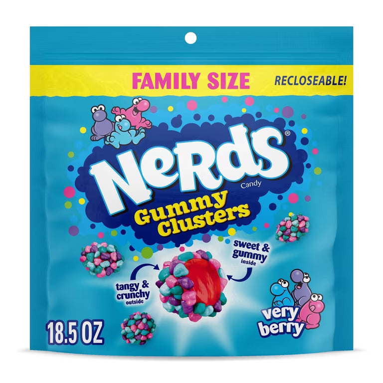 Nerds Gummy Clusters Very Berry Stand Up Bag 18.5oz X 5 Units