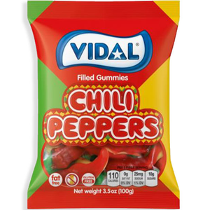 Vidal Gummi Chili Peppers Peg Bag 3.5oz X 14 Units