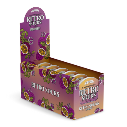 Iconic Retro Sours Passionfruit 60g Tin X 8 Units