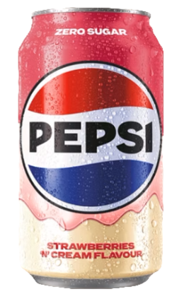 UK Pepsi Zero Strawberry & Cream Soda 330ml X 24 Units (shipping included)