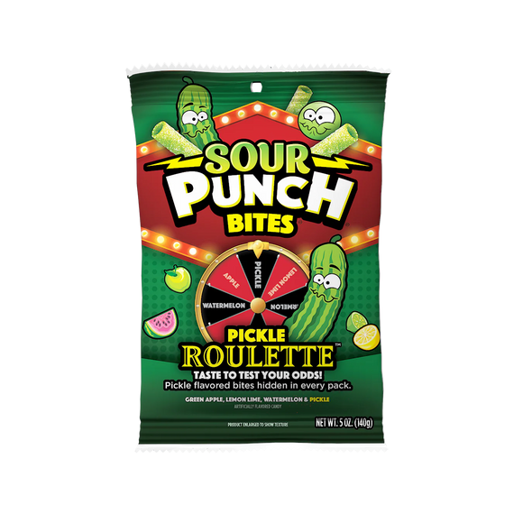 Sour Punch Pickle Roulette Peg Bag 5oz X 12 Units