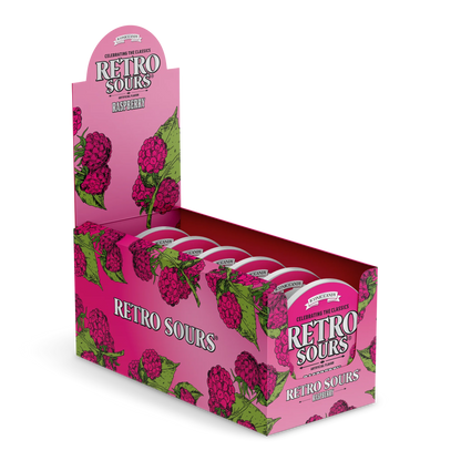 Iconic Retro Sours Raspberry 60g Tin X 8 Units