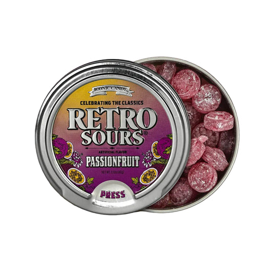 Iconic Retro Sours Passionfruit 60g Tin X 8 Units
