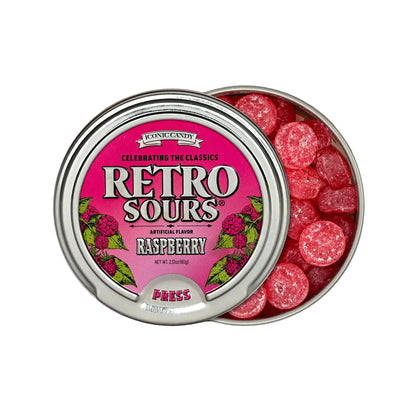 Iconic Retro Sours Raspberry 60g Tin X 8 Units