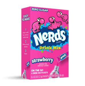 Nerds Drink Mix Strawberry Zero Sugar 6 Packs X 12 Units