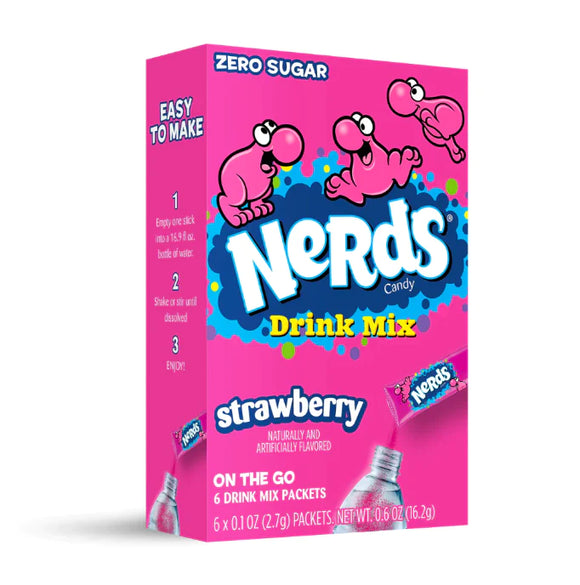 Singles to Go - Nerds Drink Mix Strawberry Zero Sugar 6 Packs X 12 Units