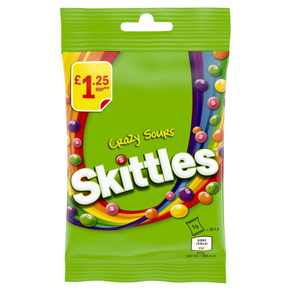 Uk Skittles Crazy Sour 109g X 14 Units