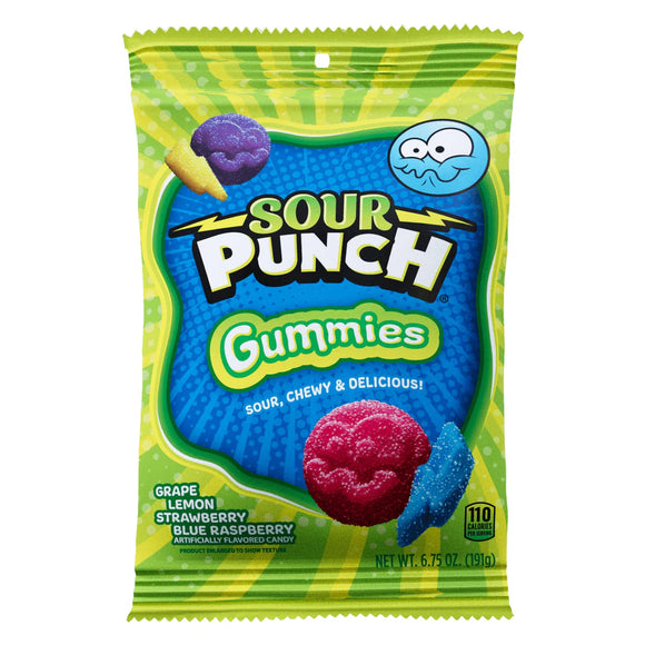 Sour Punch Gummies Peg Bag 6.75oz X 12 Units