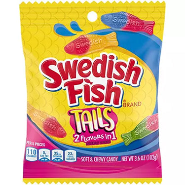 Swedish Fish Big Tails Assorted Peg Bag 3.6oz X 12 Units