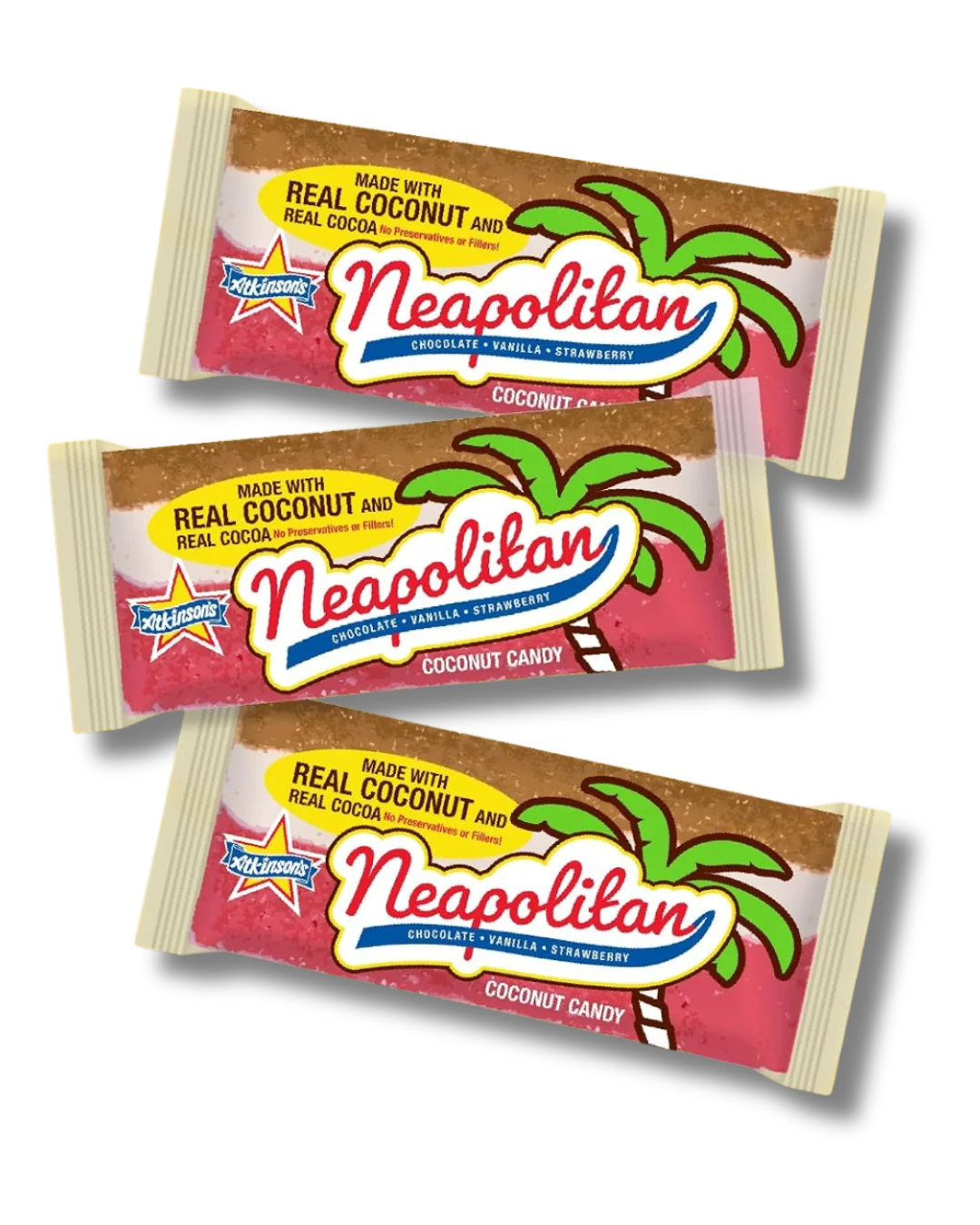 Atkinson Neapolitan Coconut Bar 1.65oz X 24 Units