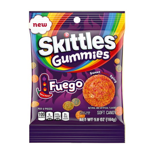Skittles Gummies Fuego Peg Bag 5.80oz X 12 Units