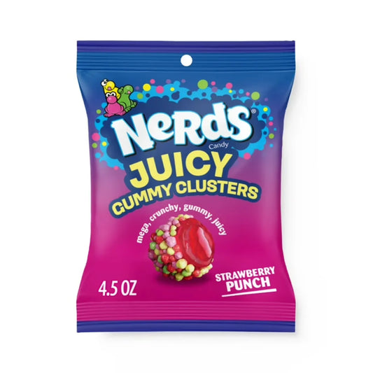 Nerds Juicy Gummy Clusters Peg Bag 4.5oz X 12 Units