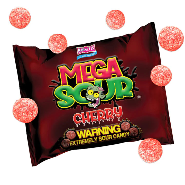 UK Barnetts Mega Sour Cherry 104g X 12 Units