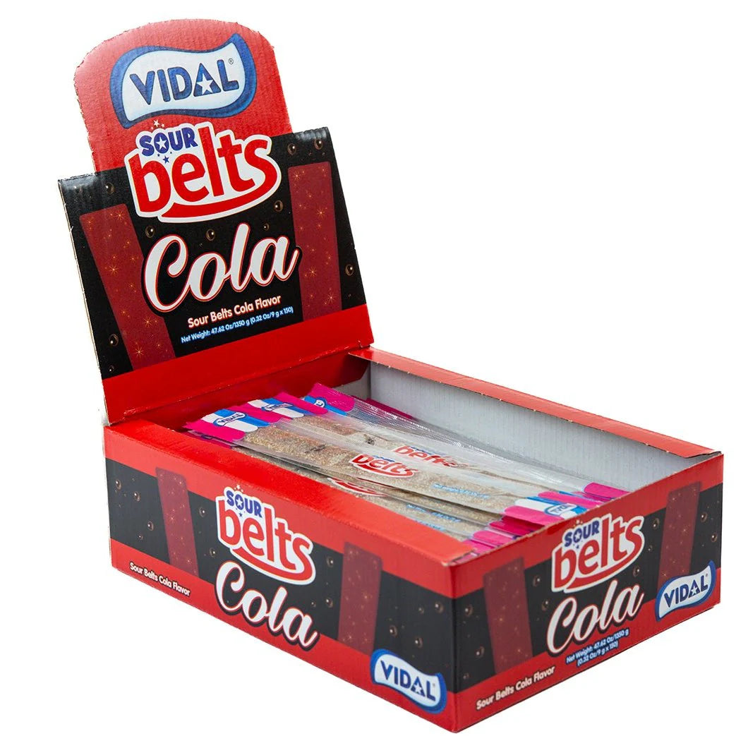 Vidal Sour Wrapped Cola Belts 150 pcs X 1 Unit