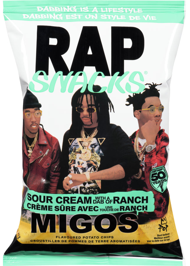 Rap Snacks Sour Cream with Ranch (Migos) 2.5oz X 16 Units