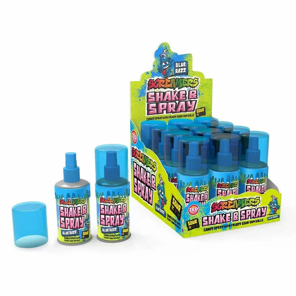 Uk Zed Candy Screamers Blue Raspberry Shake & Spray 60ml X 12 Units