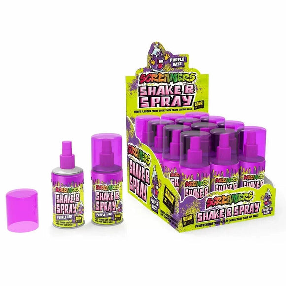 Uk Zed Candy Screamers Purple Raspberry Shake & Spray 60ml X 12 Units