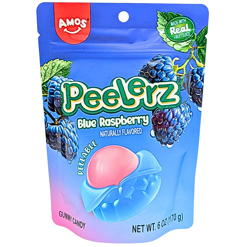 Amos Peelerz Gummy Blue Raspberry 6oz X 12 Units