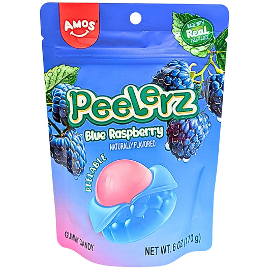 Amos Peelerz Gummy Blue Raspberry 6oz X 12 Units