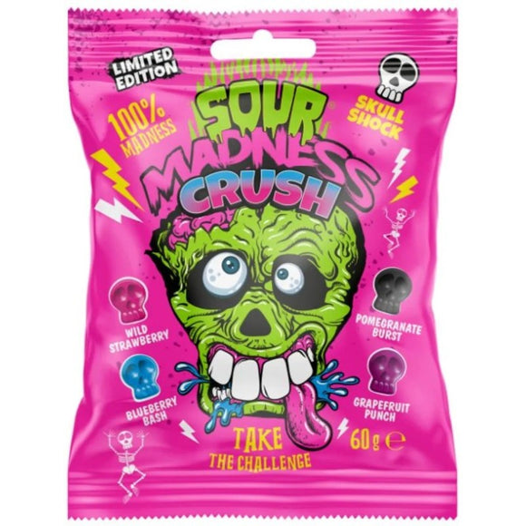 UK Sour Madness Crush Pouch 60g X 10 Units