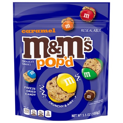 M&M's Pop'd Caramel Freeze Dried Candy 5.5oz X 8 Units