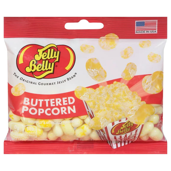 Jelly Belly Buttered Popcorn Peg Bag 3.5oz X 12 Units