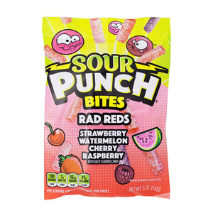 Sour Punch Rad Red Bites Peg Bag 5oz X 12 Units